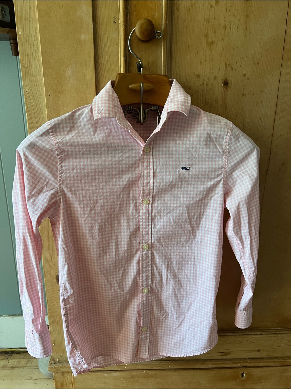 Vineyard Vines Boys Pink Check Button-Down Shirt